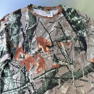 2000s realtree hunting skater grunge Camo green and brown cotton pocket shirt